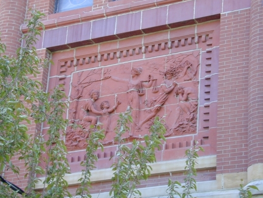 Mural on the West side of Jefferson County Courthouse.